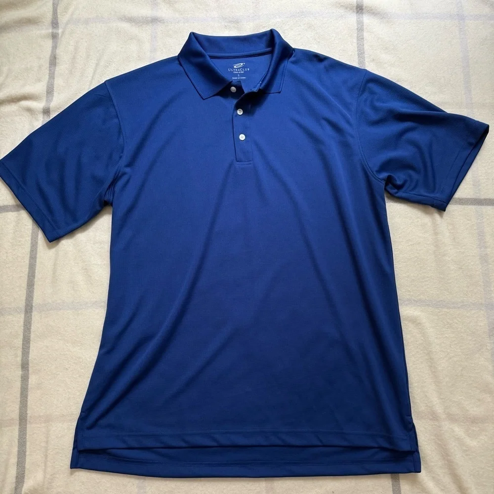 Men's Bright Blue Polo Shirt Size Large - Picture 1 of 9